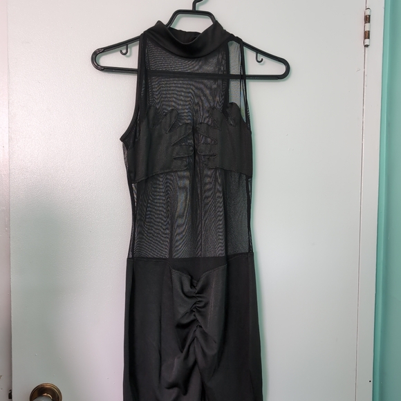 Dresses & Skirts - Black Sheer Mesh Dress W Hands On Chest Details Ptp 16-19.5